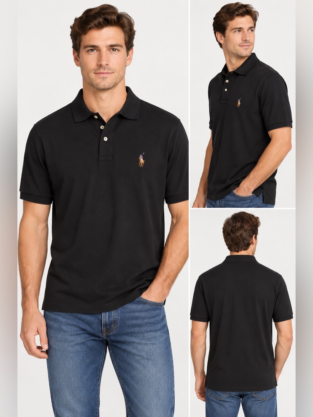 POLO Ralph Lauren Pima Interlock Polo Men’s Shirt | Black | Size XL NWT